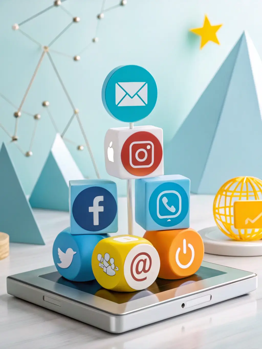 A dynamic image showcasing various digital marketing tools and techniques, such as SEO analytics, PPC ads, and content creation, illustrating MarketWave's comprehensive digital marketing services.